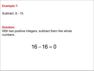 Math Example--Numerical Expressions--Subtracting Two Integers: Example 07