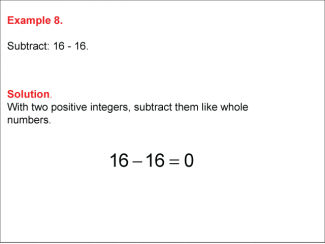 Math Example--Numerical Expressions--Subtracting Two Integers: Example 08