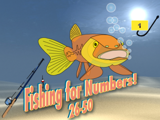 Interactive Math Game, Fishing for Numbers, 26-50