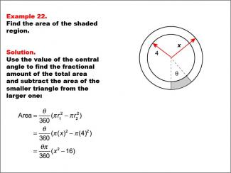 Math Example--Area and Perimeter--Circular Area and Circumference: Example 22