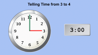 Animated Math Clip Art--Clock Faces--From 3 to 4
