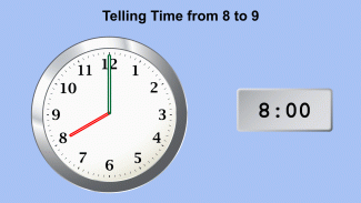 Animated Math Clip Art--Clock Faces--From 8 to 9