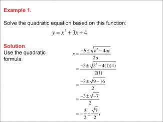 Math Example--Quadratics--Complex Roots of Quadratics--Example 1