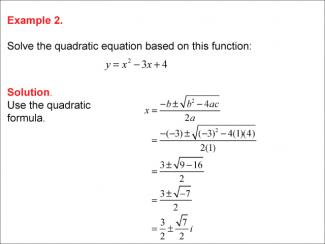 Math Example--Quadratics--Complex Roots of Quadratics--Example 2