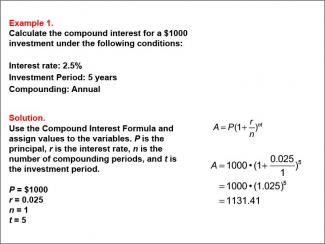 Math Example--Math of Money--Compound Interest: Example 1