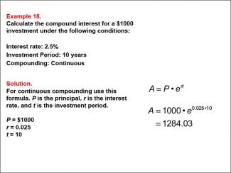 Math Example--Math of Money--Compound Interest: Example 18