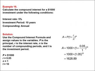 Math Example--Math of Money--Compound Interest: Example 19