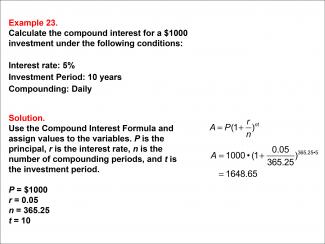 Math Example--Math of Money--Compound Interest: Example 23