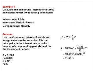 Math Example--Math of Money--Compound Interest: Example 4