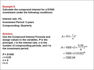 Math Example--Math of Money--Compound Interest: Example 9