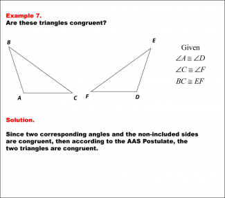 Math Example--Geometric Shapes--Congruent Triangles--Example 7