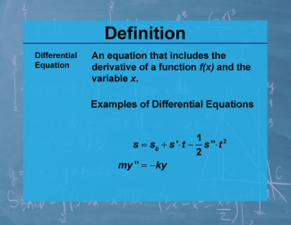 Definition--Calculus Topics--Differential Equation