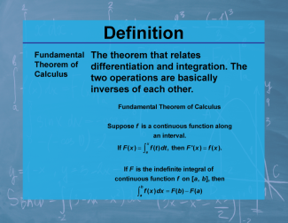 Definition--Calculus Topics--Fundamental Theorem of Calculus