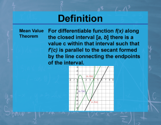 Definition--Calculus Topics--Mean Value Theorem