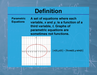 Definition--Calculus Topics--Parametric Equations