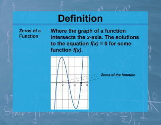 Definition--Calculus Topics--Zeros of a Function
