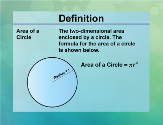 Definition--Circle Concepts--Area of a Circle