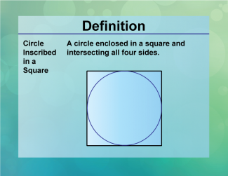 Definition--Circle Concepts--Circle Inscribed in a Square