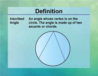 Definition--Circle Concepts--Inscribed Angle