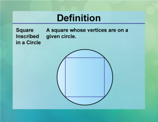 Definition--Circle Concepts--Square Inscribed in a Circle