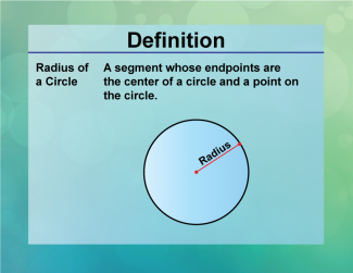 Definition--Circle Concepts--Radius of a Circle
