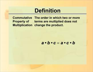 Definition--Math Properties--Commutative Property of Multiplication