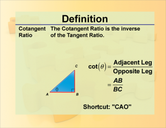 Definition--Trig Concepts--Cotangent Ratio