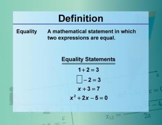 Definition--Equation Concepts--Equality