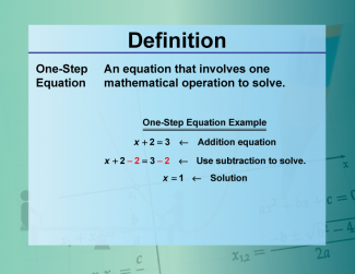 Definition--Equation Concepts--One-Step Equation