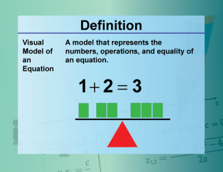Definition--Equation Concepts--Visual Models for Equations