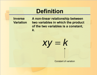 Definition--Rationals and Radicals--Inverse Variation