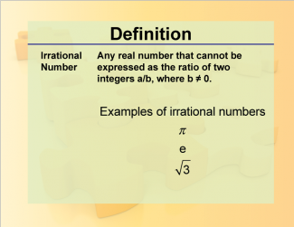 Definition--Rationals and Radicals--Irrational Number 2