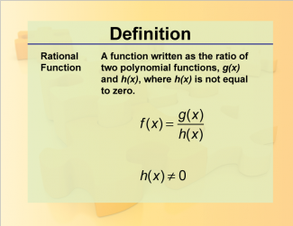 Definition--Rationals and Radicals--Rational Functions