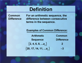 Definition--Sequences and Series Concepts--Common Difference