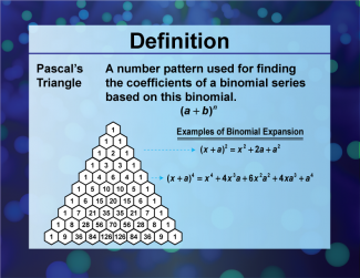 Definition--Sequences and Series Concepts--Pascal's Triangle