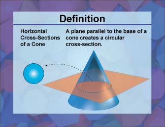 Definition--3D Geometry Concepts--Horizontal Cross-Sections of a Cone