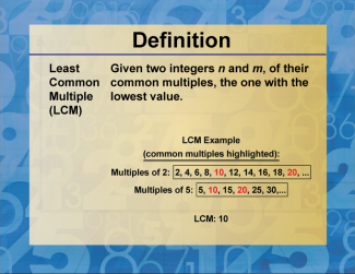Definition--Factors and Multiples--LCM