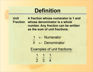 Definition--Fraction Concepts--Unit Fraction