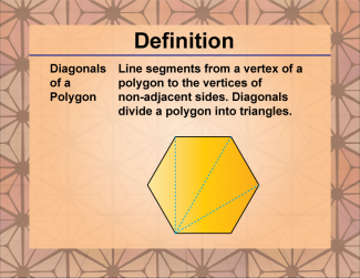 Definition--Polygon Concepts--Diagonals of a Polygon