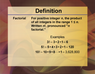Definition--Polynomial Concepts--Factorial