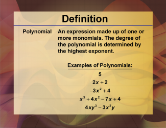 Definition--Polynomial Concepts--Polynomial