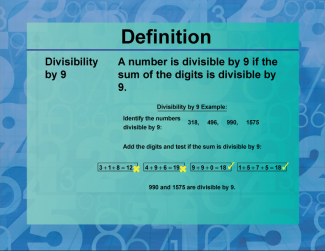 Definition--Prime and Composite Properties--Divisibility Rule for 9