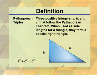 Definition--Triangle Concepts--Pythagorean Triples