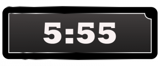 Math Clip Art--Digital Clock Face Showing 5:55