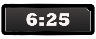 Math Clip Art--Digital Clock Face Showing 6:25