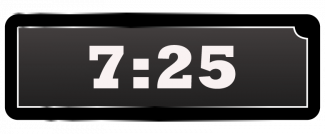 Math Clip Art--Digital Clock Face Showing 7:25