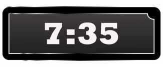 Math Clip Art--Digital Clock Face Showing 7:35