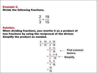 Math Example: Fraction Operations--Dividing Fractions: Example 5