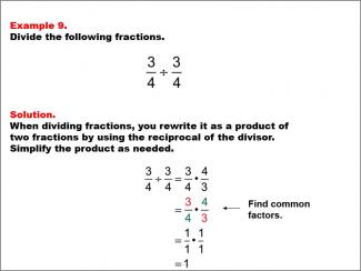 Math Example: Fraction Operations--Dividing Fractions: Example 9