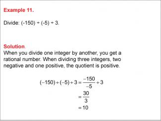 Math Example--Numerical Expressions--Dividing Integers: Example 11